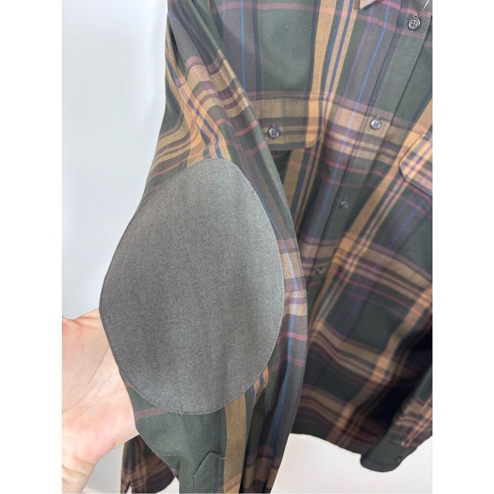 Lauren Ralph Lauren Women’s Button Up Dress Shirt Plaid 3X NWT Elbow Patches - Picture 6 of 12